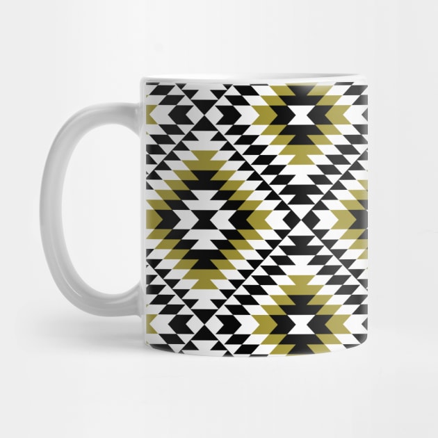 Aztec Diamond Symbol Gold BW Pattern by NataliePaskell